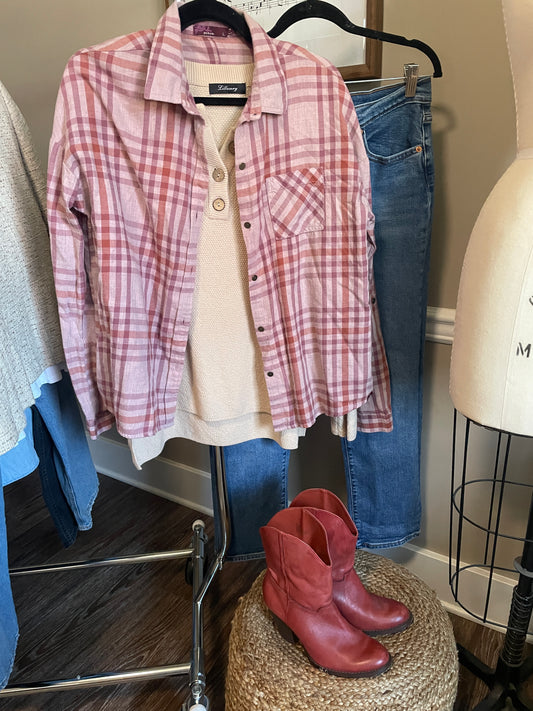 Pink Flannel - Large